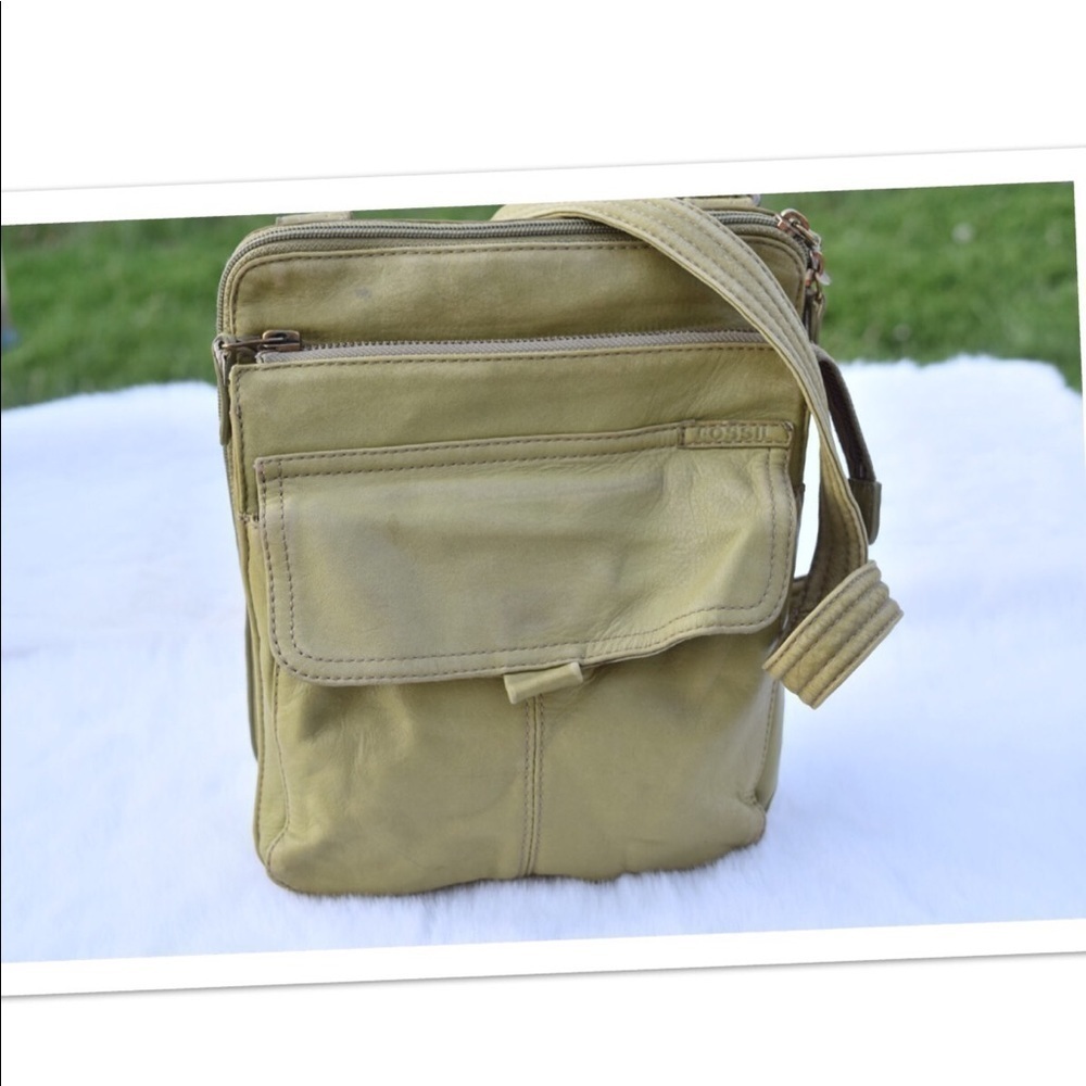Fossil leather cross body bag